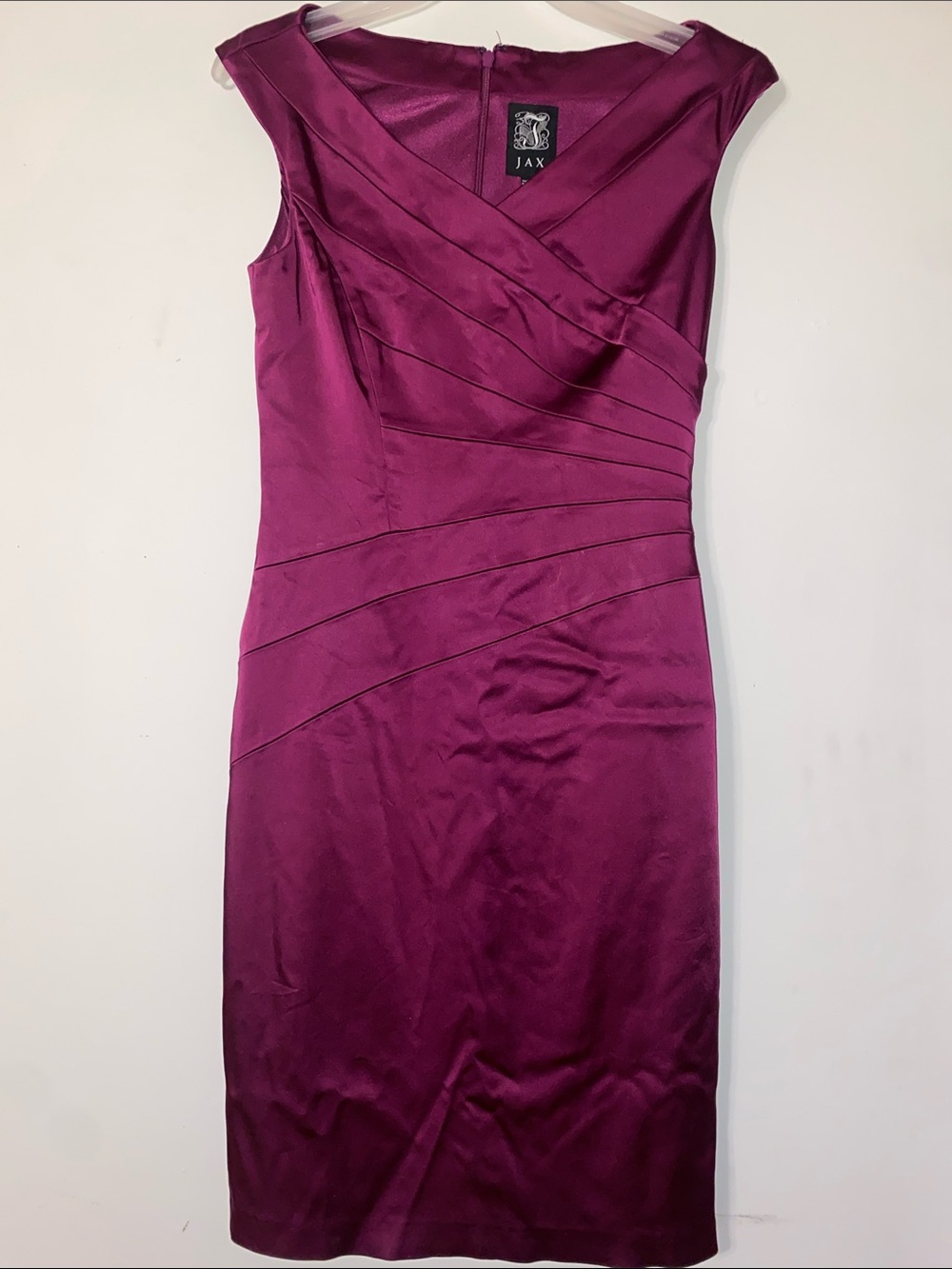 JAX Deep Magenta Fitted Sheath Dress